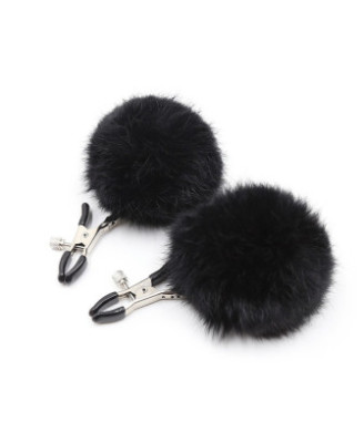 Pinces à seins avec pompoms noires 